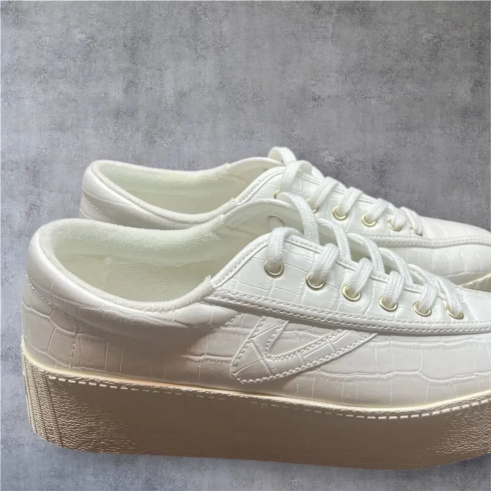 Tretorn white croc